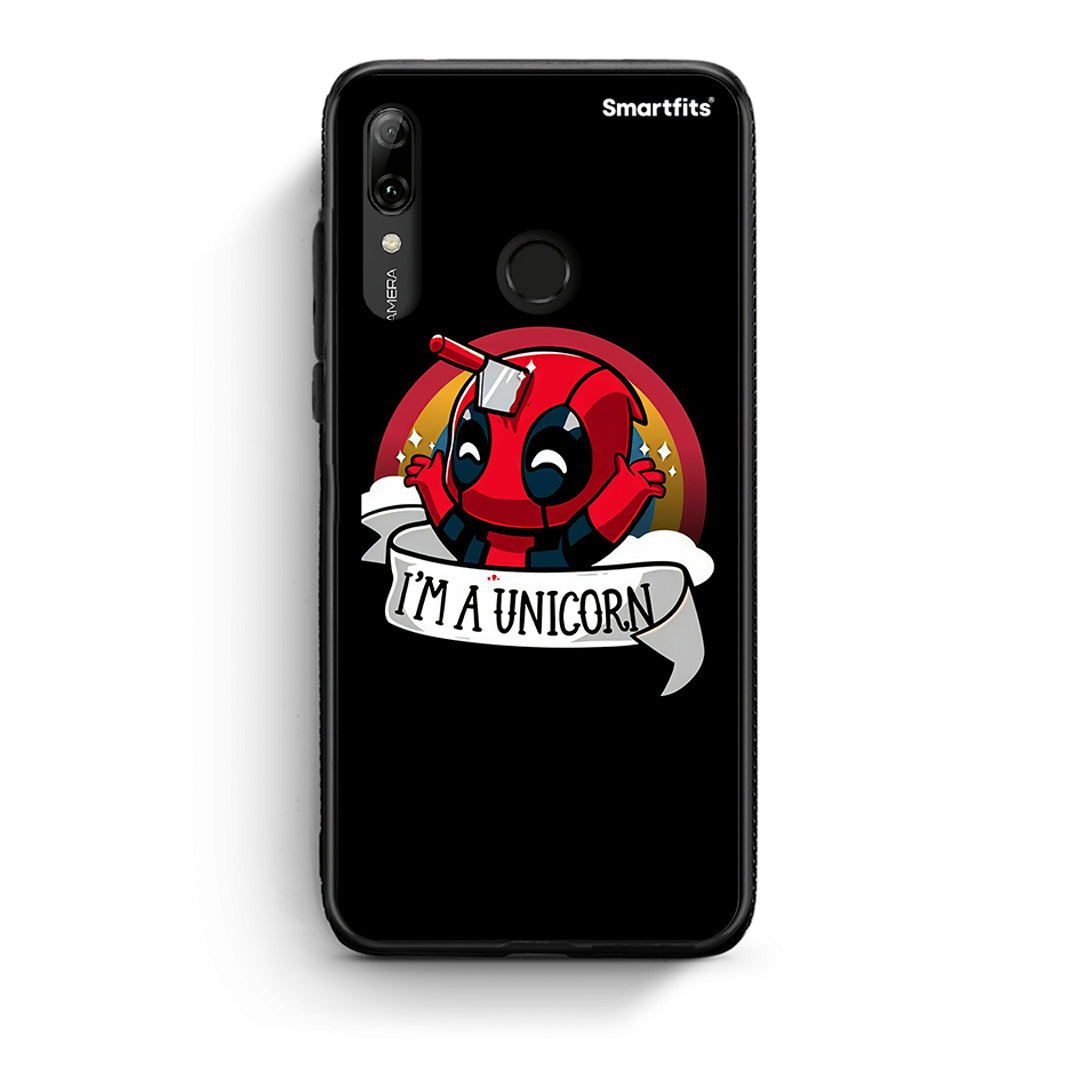 Huawei P Smart 2019 Unicorn Deadpool θήκη από τη Smartfits με σχέδιο στο πίσω μέρος και μαύρο περίβλημα | Smartphone case with colorful back and black bezels by Smartfits