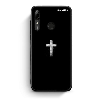 Huawei P Smart 2019 White Cross θήκη από τη Smartfits με σχέδιο στο πίσω μέρος και μαύρο περίβλημα | Smartphone case with colorful back and black bezels by Smartfits