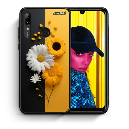 Θήκη Huawei P Smart 2019 Yellow Daisies από τη Smartfits με σχέδιο στο πίσω μέρος και μαύρο περίβλημα | Huawei P Smart 2019 Yellow Daisies case with colorful back and black bezels