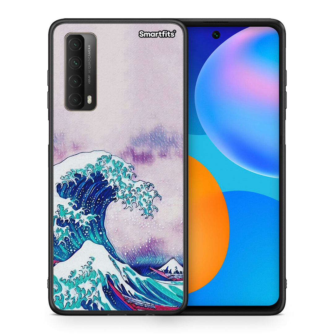 Θήκη Huawei P Smart 2021 Blue Waves από τη Smartfits με σχέδιο στο πίσω μέρος και μαύρο περίβλημα | Huawei P Smart 2021 Blue Waves case with colorful back and black bezels