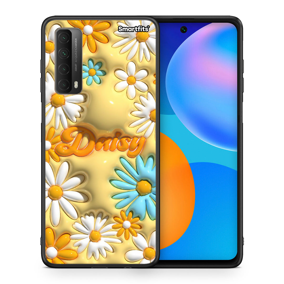 Θήκη Huawei P Smart 2021 Bubble Daisies από τη Smartfits με σχέδιο στο πίσω μέρος και μαύρο περίβλημα | Huawei P Smart 2021 Bubble Daisies case with colorful back and black bezels