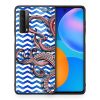 Thumbnail for Θήκη Huawei P Smart 2021 Chevron Devilfish από τη Smartfits με σχέδιο στο πίσω μέρος και μαύρο περίβλημα | Huawei P Smart 2021 Chevron Devilfish case with colorful back and black bezels