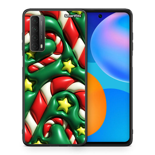 Θήκη Huawei P Smart 2021 Christmas Bubbles από τη Smartfits με σχέδιο στο πίσω μέρος και μαύρο περίβλημα | Huawei P Smart 2021 Christmas Bubbles case with colorful back and black bezels