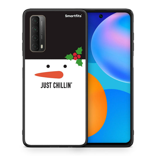 Θήκη Huawei P Smart 2021 Christmas Chillin από τη Smartfits με σχέδιο στο πίσω μέρος και μαύρο περίβλημα | Huawei P Smart 2021 Christmas Chillin case with colorful back and black bezels
