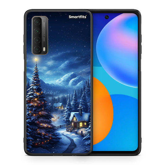 Θήκη Huawei P Smart 2021 Christmas Scenery από τη Smartfits με σχέδιο στο πίσω μέρος και μαύρο περίβλημα | Huawei P Smart 2021 Christmas Scenery case with colorful back and black bezels