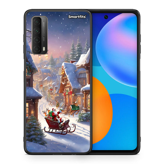 Θήκη Huawei P Smart 2021 Christmas Snow από τη Smartfits με σχέδιο στο πίσω μέρος και μαύρο περίβλημα | Huawei P Smart 2021 Christmas Snow case with colorful back and black bezels