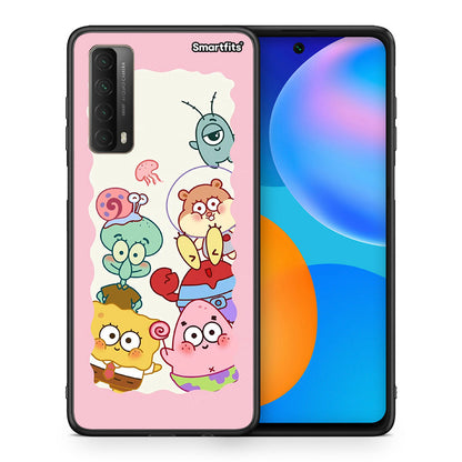 Θήκη Huawei P Smart 2021 Cute Companion από τη Smartfits με σχέδιο στο πίσω μέρος και μαύρο περίβλημα | Huawei P Smart 2021 Cute Companion case with colorful back and black bezels
