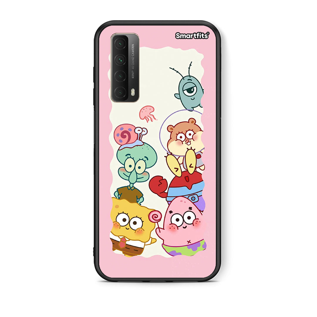 Θήκη Huawei P Smart 2021 Cute Companion από τη Smartfits με σχέδιο στο πίσω μέρος και μαύρο περίβλημα | Huawei P Smart 2021 Cute Companion case with colorful back and black bezels