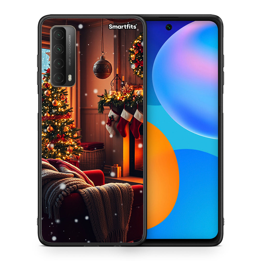 Θήκη Huawei P Smart 2021 Home For Christmas από τη Smartfits με σχέδιο στο πίσω μέρος και μαύρο περίβλημα | Huawei P Smart 2021 Home For Christmas case with colorful back and black bezels