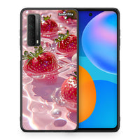 Thumbnail for Θήκη Huawei P Smart 2021 Juicy Strawberries από τη Smartfits με σχέδιο στο πίσω μέρος και μαύρο περίβλημα | Huawei P Smart 2021 Juicy Strawberries case with colorful back and black bezels