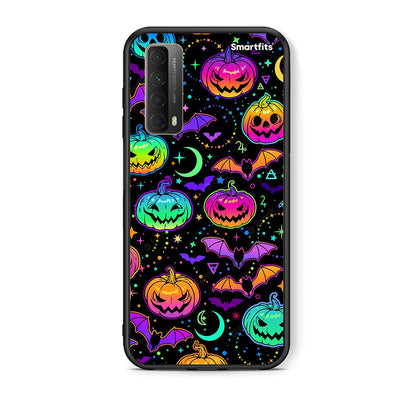 Θήκη Huawei P Smart 2021 Neon Halloween από τη Smartfits με σχέδιο στο πίσω μέρος και μαύρο περίβλημα | Huawei P Smart 2021 Neon Halloween case with colorful back and black bezels