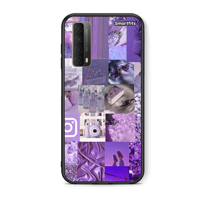 Θήκη Huawei P Smart 2021 Purple Aesthetic Collage από τη Smartfits με σχέδιο στο πίσω μέρος και μαύρο περίβλημα | Huawei P Smart 2021 Purple Aesthetic Collage case with colorful back and black bezels