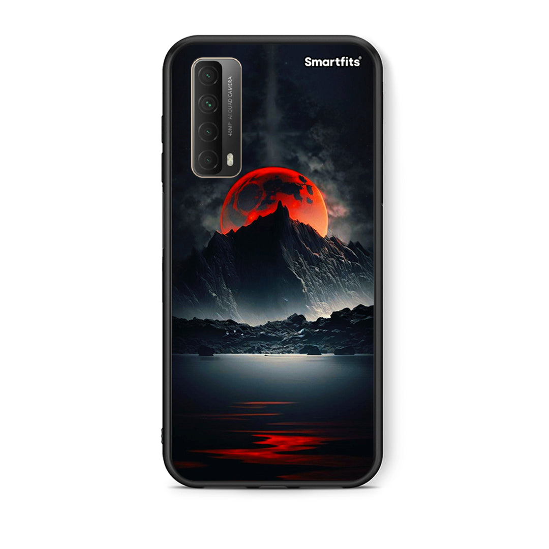 Θήκη Huawei P Smart 2021 Red Full Moon από τη Smartfits με σχέδιο στο πίσω μέρος και μαύρο περίβλημα | Huawei P Smart 2021 Red Full Moon case with colorful back and black bezels