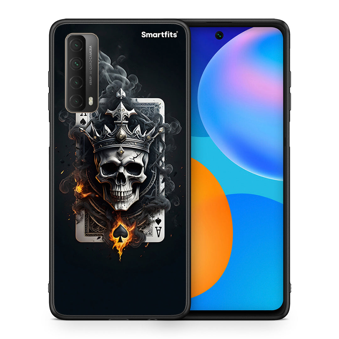 Θήκη Huawei P Smart 2021 Skull King Ace από τη Smartfits με σχέδιο στο πίσω μέρος και μαύρο περίβλημα | Huawei P Smart 2021 Skull King Ace case with colorful back and black bezels