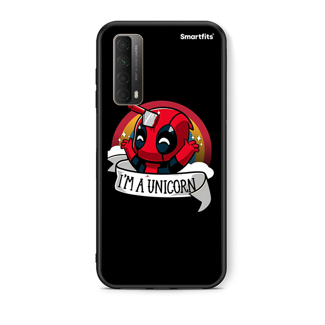 Θήκη Huawei P Smart 2021 Unicorn Deadpool από τη Smartfits με σχέδιο στο πίσω μέρος και μαύρο περίβλημα | Huawei P Smart 2021 Unicorn Deadpool case with colorful back and black bezels