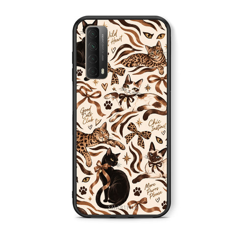 Θήκη Huawei P Smart 2021 Wild Cats and Animal Print Collage από τη Smartfits με σχέδιο στο πίσω μέρος και μαύρο περίβλημα | Huawei P Smart 2021 Wild Cats and Animal Print Collage case with colorful back and black bezels