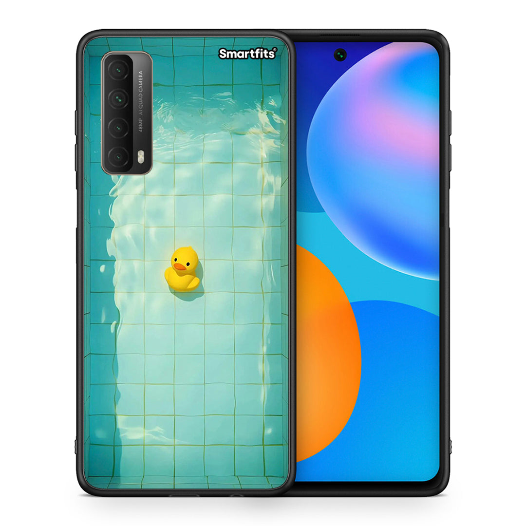 Θήκη Huawei P Smart 2021 Yellow Duck από τη Smartfits με σχέδιο στο πίσω μέρος και μαύρο περίβλημα | Huawei P Smart 2021 Yellow Duck case with colorful back and black bezels