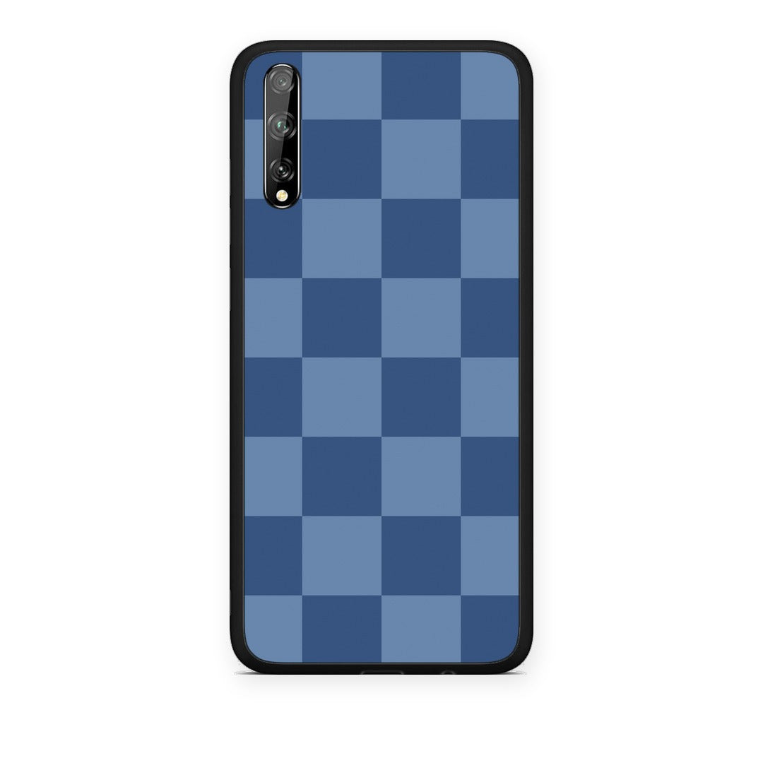 Θήκη Huawei P Smart S Denim Blue Checkerboard από τη Smartfits με σχέδιο στο πίσω μέρος και μαύρο περίβλημα | Huawei P Smart S Denim Blue Checkerboard case with colorful back and black bezels