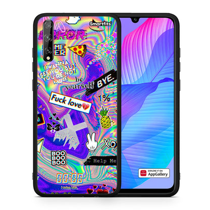 Θήκη Huawei P Smart S Game Over από τη Smartfits με σχέδιο στο πίσω μέρος και μαύρο περίβλημα | Huawei P Smart S Game Over case with colorful back and black bezels