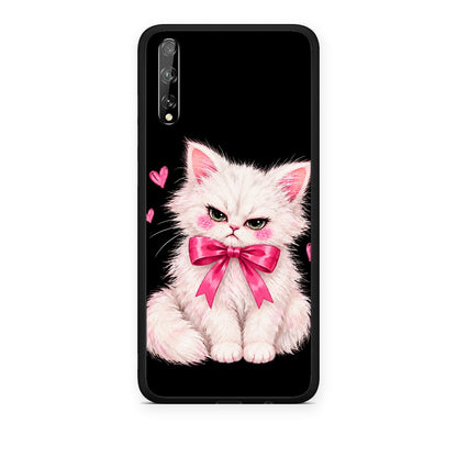 Θήκη Huawei P Smart S Grumpy Party Kitten on Black από τη Smartfits με σχέδιο στο πίσω μέρος και μαύρο περίβλημα | Huawei P Smart S Grumpy Party Kitten on Black case with colorful back and black bezels