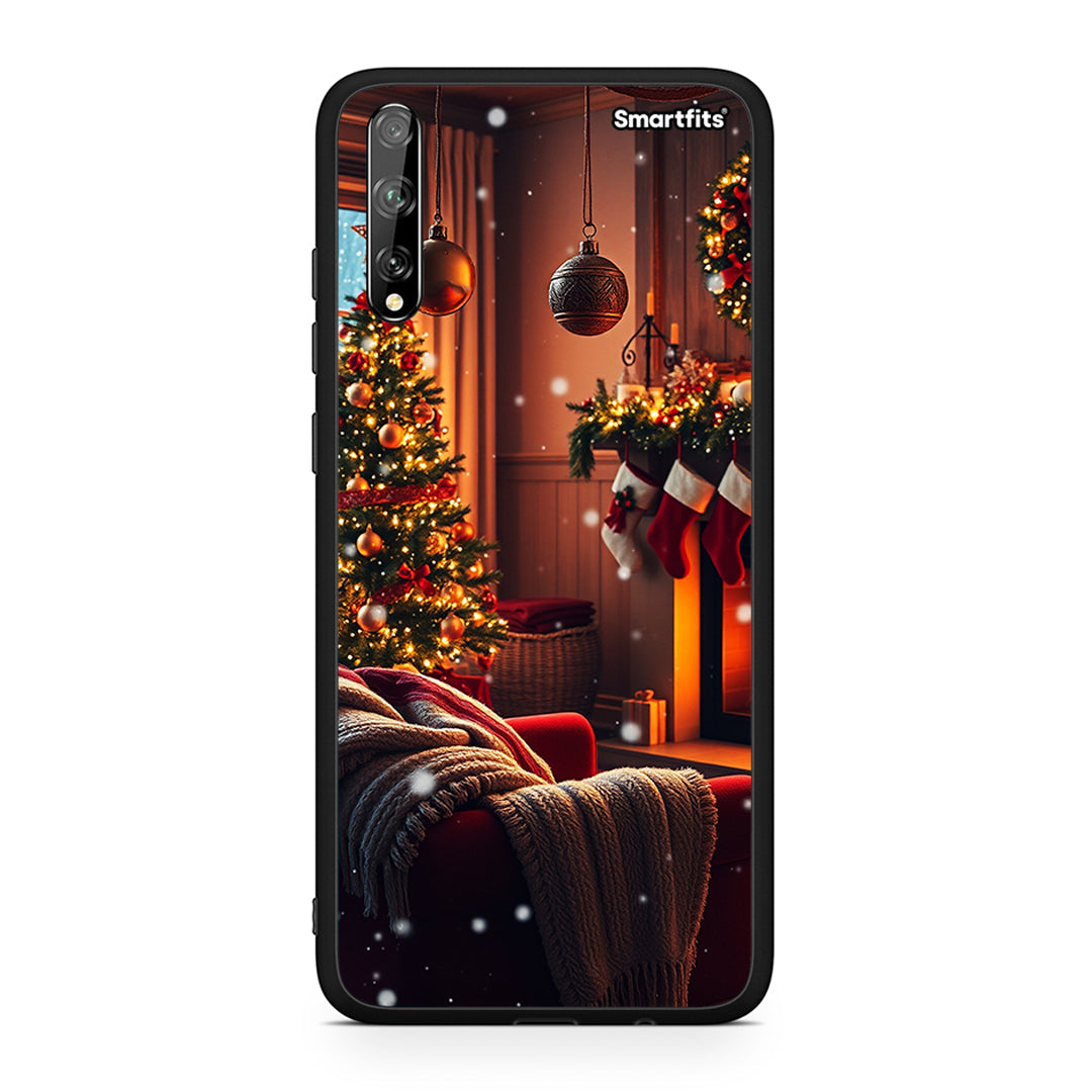 Huawei P Smart S Home For Christmas θήκη από τη Smartfits με σχέδιο στο πίσω μέρος και μαύρο περίβλημα | Smartphone case with colorful back and black bezels by Smartfits