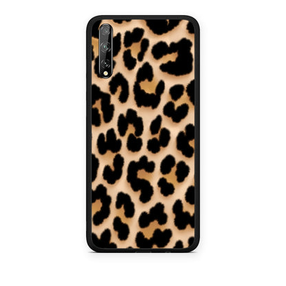 Θήκη Huawei P Smart S Leopard Print Tan Large από τη Smartfits με σχέδιο στο πίσω μέρος και μαύρο περίβλημα | Huawei P Smart S Leopard Print Tan Large case with colorful back and black bezels