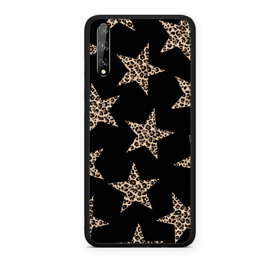 Θήκη Huawei P Smart S Leopard Stars on Black από τη Smartfits με σχέδιο στο πίσω μέρος και μαύρο περίβλημα | Huawei P Smart S Leopard Stars on Black case with colorful back and black bezels