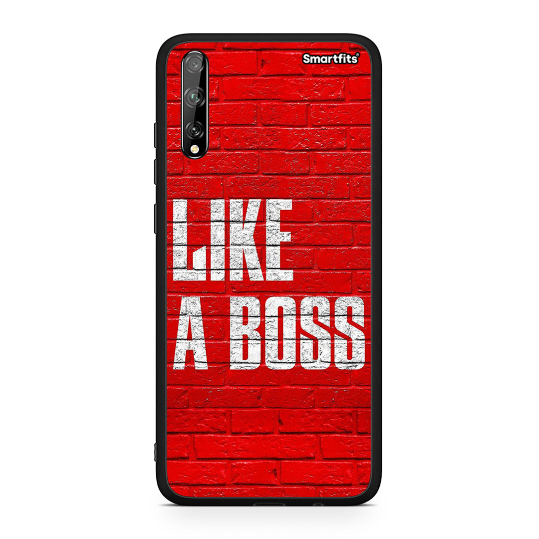 Huawei P Smart S Like A Boss θήκη από τη Smartfits με σχέδιο στο πίσω μέρος και μαύρο περίβλημα | Smartphone case with colorful back and black bezels by Smartfits