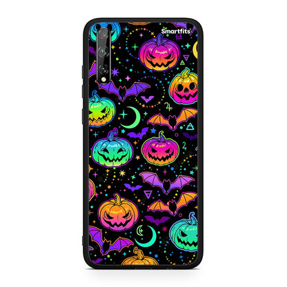Huawei P Smart S Neon Halloween θήκη από τη Smartfits με σχέδιο στο πίσω μέρος και μαύρο περίβλημα | Smartphone case with colorful back and black bezels by Smartfits