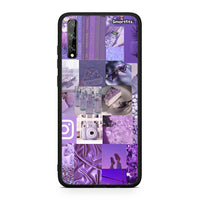 Thumbnail for Huawei P Smart S Purple Aesthetic Collage θήκη από τη Smartfits με σχέδιο στο πίσω μέρος και μαύρο περίβλημα | Smartphone case with colorful back and black bezels by Smartfits