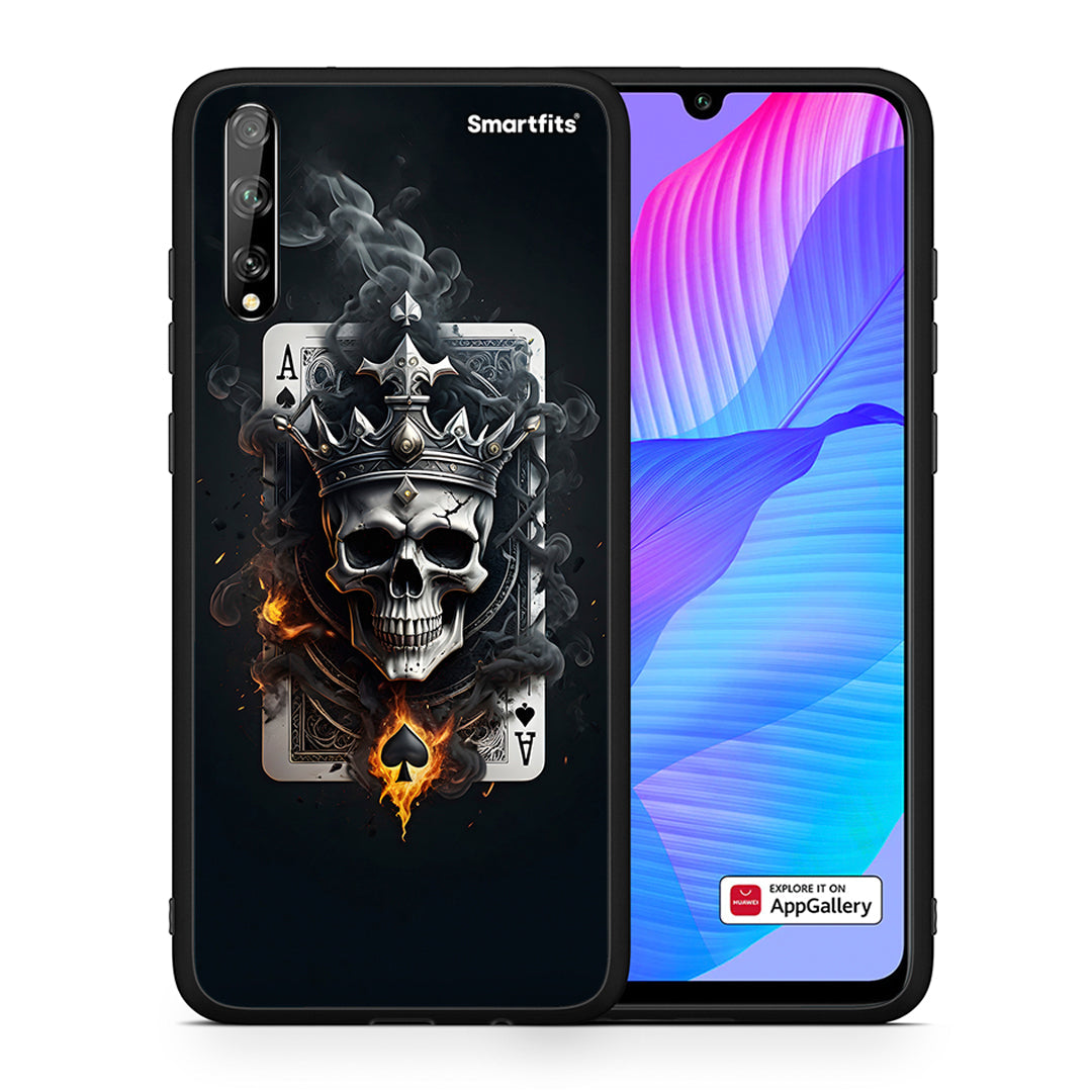 Θήκη Huawei P Smart S Skull King Ace από τη Smartfits με σχέδιο στο πίσω μέρος και μαύρο περίβλημα | Huawei P Smart S Skull King Ace case with colorful back and black bezels