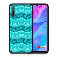 Thumbnail for Θήκη Huawei P Smart S Swimming Dolphins από τη Smartfits με σχέδιο στο πίσω μέρος και μαύρο περίβλημα | Huawei P Smart S Swimming Dolphins case with colorful back and black bezels