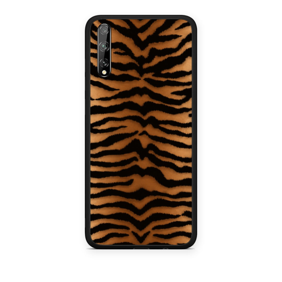 Θήκη Huawei P Smart S Tiger Print Orange and Black από τη Smartfits με σχέδιο στο πίσω μέρος και μαύρο περίβλημα | Huawei P Smart S Tiger Print Orange and Black case with colorful back and black bezels