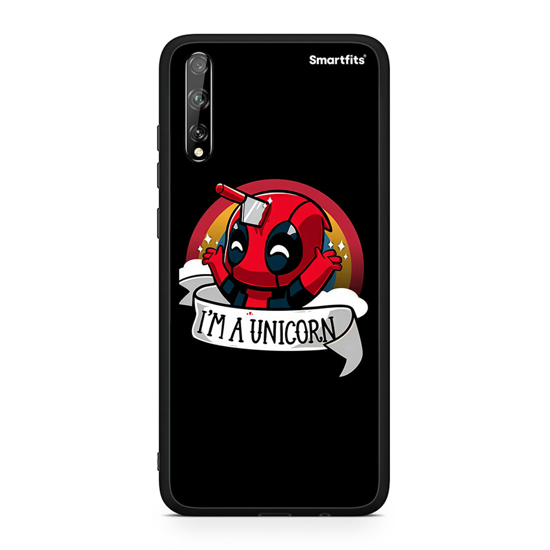 Huawei P Smart S Unicorn Deadpool θήκη από τη Smartfits με σχέδιο στο πίσω μέρος και μαύρο περίβλημα | Smartphone case with colorful back and black bezels by Smartfits