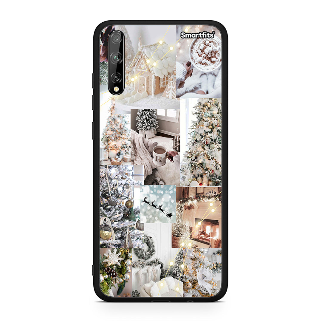 Huawei P Smart S White Christmas θήκη από τη Smartfits με σχέδιο στο πίσω μέρος και μαύρο περίβλημα | Smartphone case with colorful back and black bezels by Smartfits