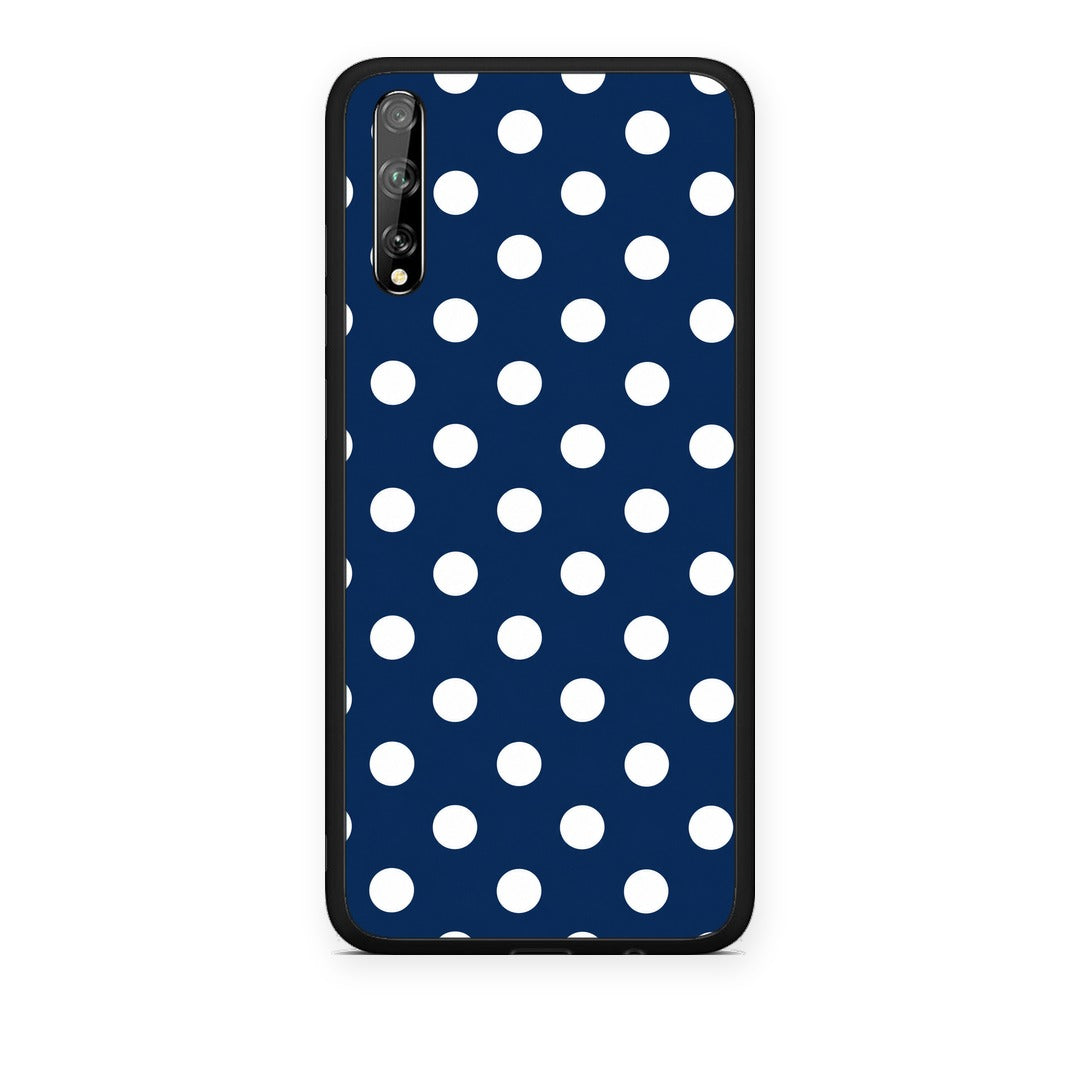 Θήκη Huawei P Smart S White Large Polka Dots on Navy από τη Smartfits με σχέδιο στο πίσω μέρος και μαύρο περίβλημα | Huawei P Smart S White Large Polka Dots on Navy case with colorful back and black bezels