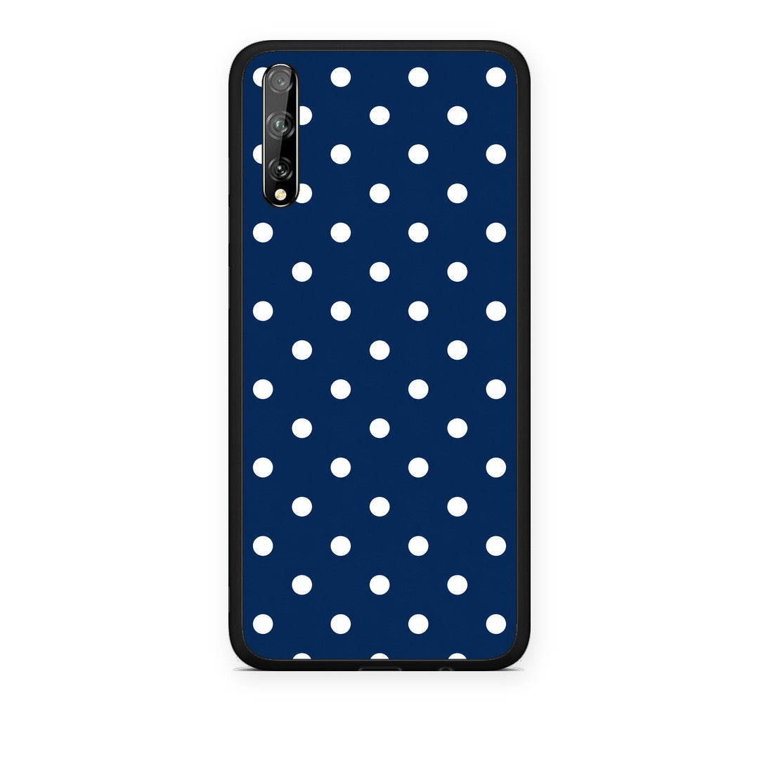 Θήκη Huawei P Smart S White Small Polka Dots on Navy από τη Smartfits με σχέδιο στο πίσω μέρος και μαύρο περίβλημα | Huawei P Smart S White Small Polka Dots on Navy case with colorful back and black bezels