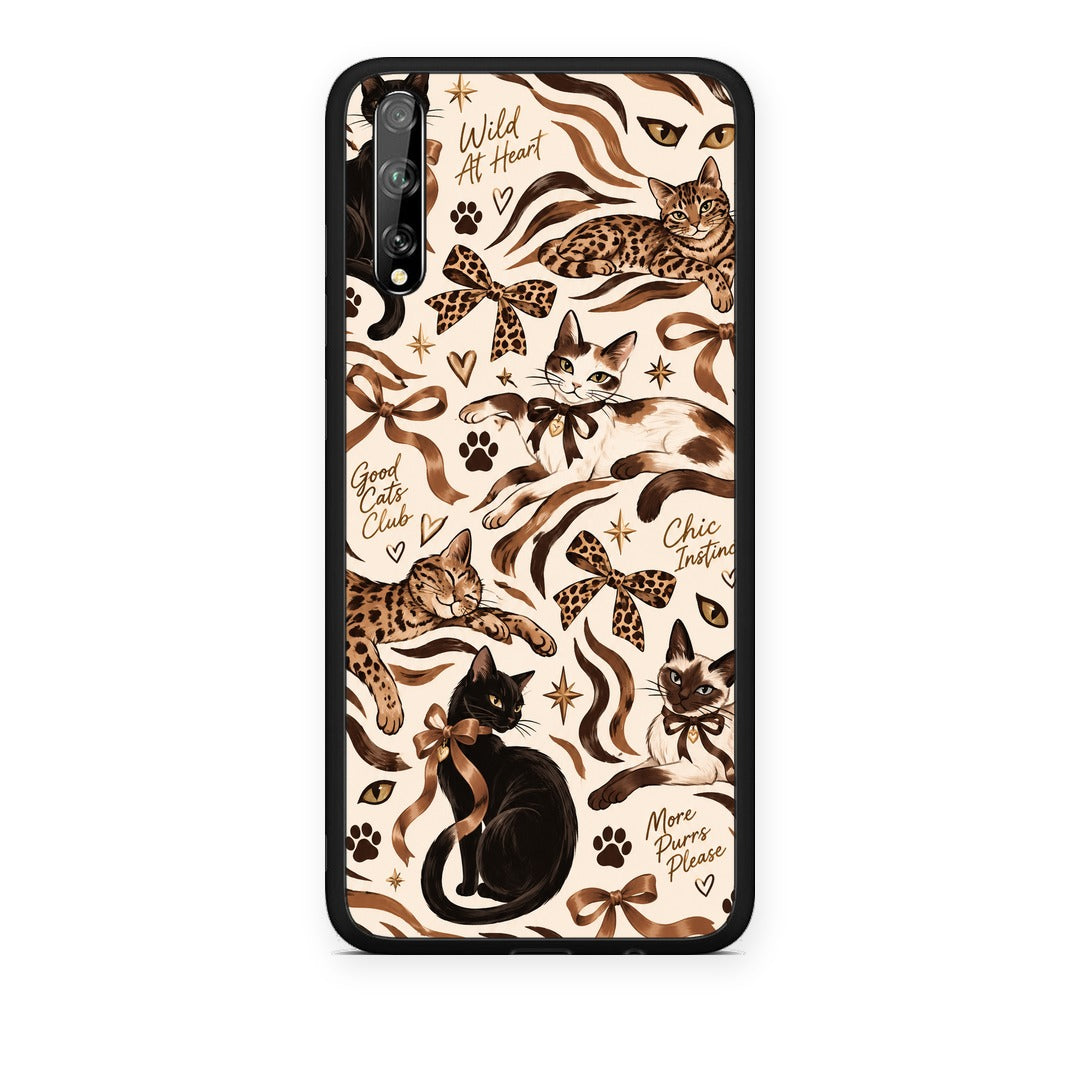 Θήκη Huawei P Smart S Wild Cats and Animal Print Collage από τη Smartfits με σχέδιο στο πίσω μέρος και μαύρο περίβλημα | Huawei P Smart S Wild Cats and Animal Print Collage case with colorful back and black bezels
