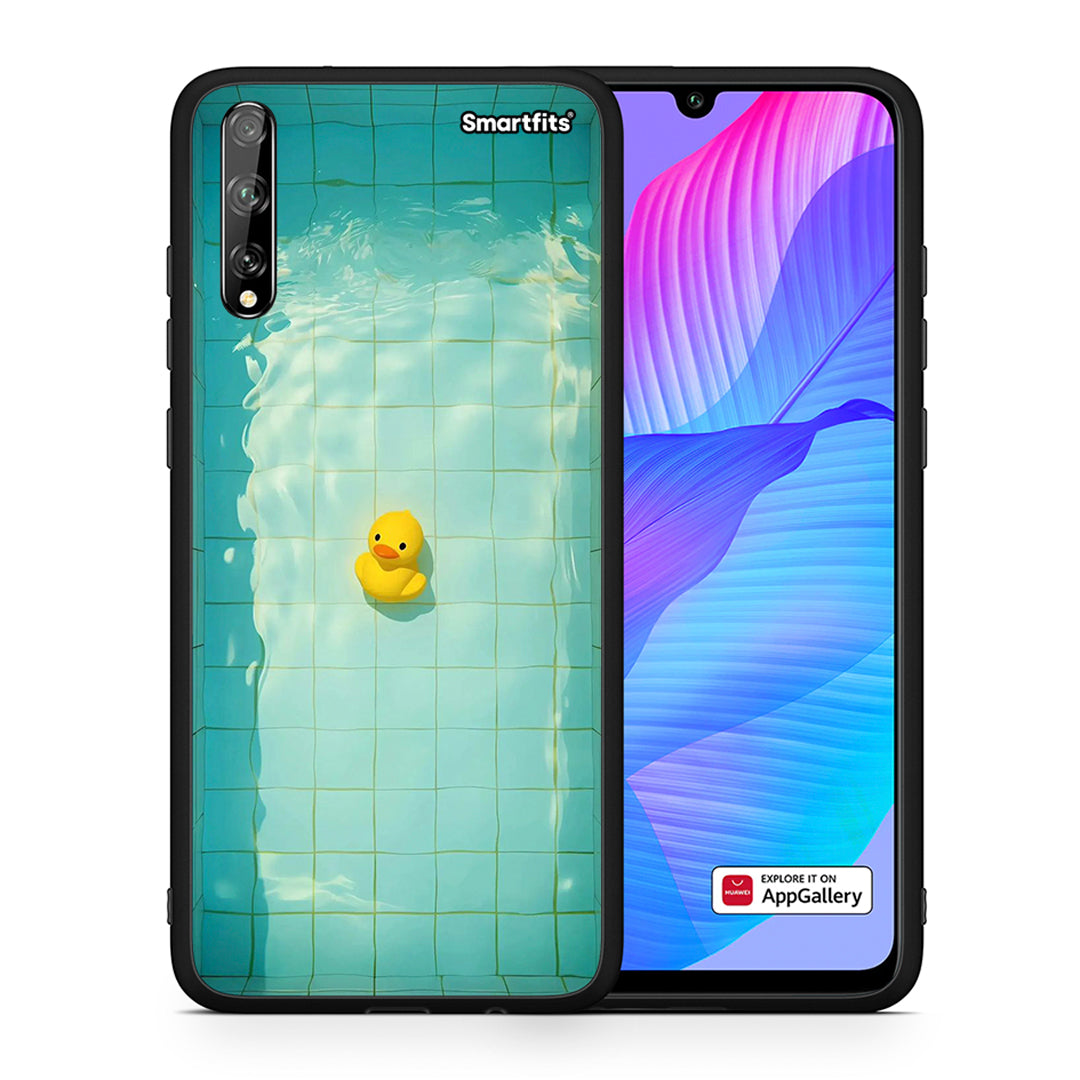 Θήκη Huawei P Smart S Yellow Duck από τη Smartfits με σχέδιο στο πίσω μέρος και μαύρο περίβλημα | Huawei P Smart S Yellow Duck case with colorful back and black bezels