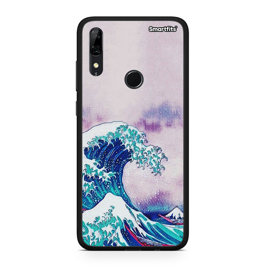 Huawei P Smart Z Blue Waves θήκη από τη Smartfits με σχέδιο στο πίσω μέρος και μαύρο περίβλημα | Smartphone case with colorful back and black bezels by Smartfits