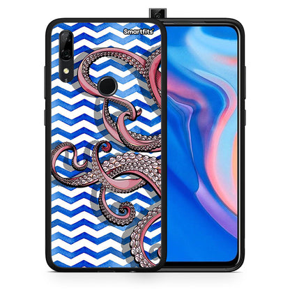 Θήκη Huawei P Smart Z Chevron Devilfish από τη Smartfits με σχέδιο στο πίσω μέρος και μαύρο περίβλημα | Huawei P Smart Z Chevron Devilfish case with colorful back and black bezels