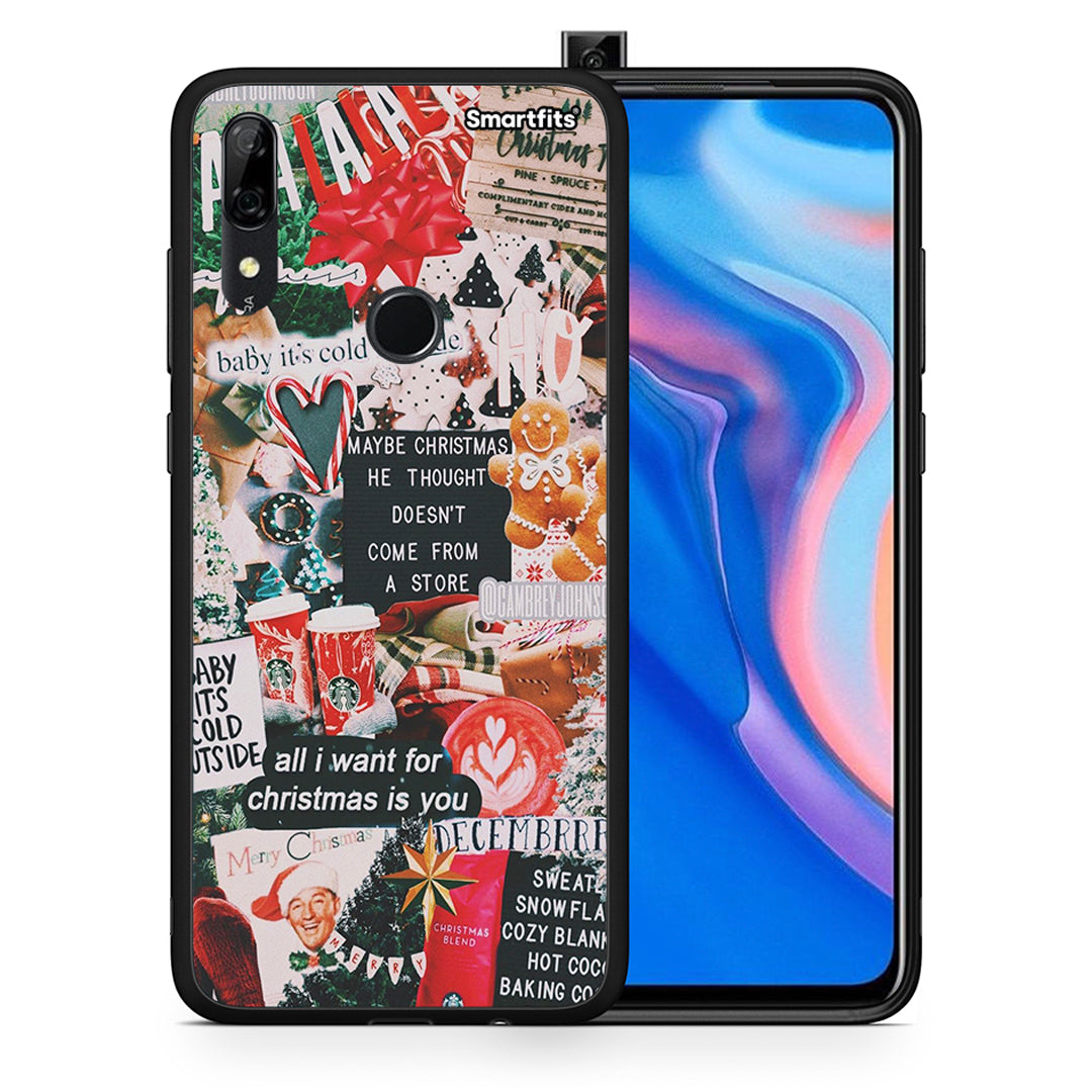 Θήκη Huawei P Smart Z Christmas Happiness από τη Smartfits με σχέδιο στο πίσω μέρος και μαύρο περίβλημα | Huawei P Smart Z Christmas Happiness case with colorful back and black bezels