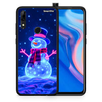 Thumbnail for Θήκη Huawei P Smart Z Christmas Neon Snowman από τη Smartfits με σχέδιο στο πίσω μέρος και μαύρο περίβλημα | Huawei P Smart Z Christmas Neon Snowman case with colorful back and black bezels