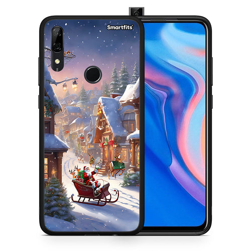 Θήκη Huawei P Smart Z Christmas Snow από τη Smartfits με σχέδιο στο πίσω μέρος και μαύρο περίβλημα | Huawei P Smart Z Christmas Snow case with colorful back and black bezels