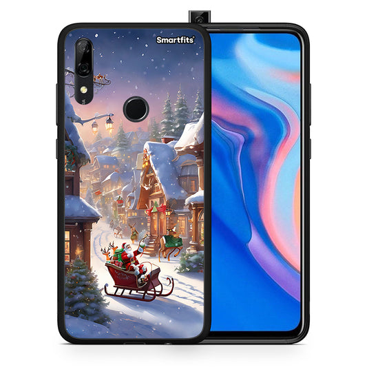 Θήκη Huawei P Smart Z Christmas Snow από τη Smartfits με σχέδιο στο πίσω μέρος και μαύρο περίβλημα | Huawei P Smart Z Christmas Snow case with colorful back and black bezels