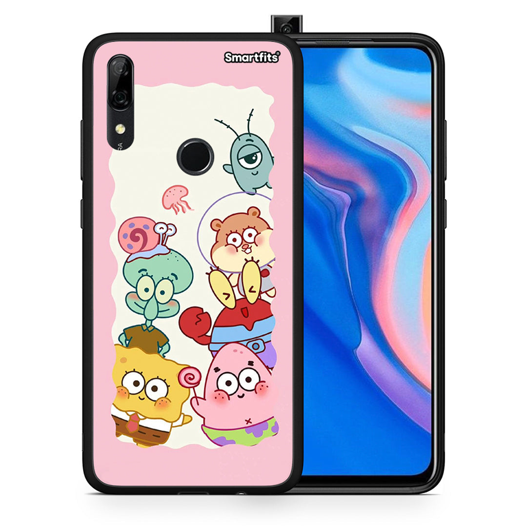 Θήκη Huawei P Smart Z Cute Companion από τη Smartfits με σχέδιο στο πίσω μέρος και μαύρο περίβλημα | Huawei P Smart Z Cute Companion case with colorful back and black bezels