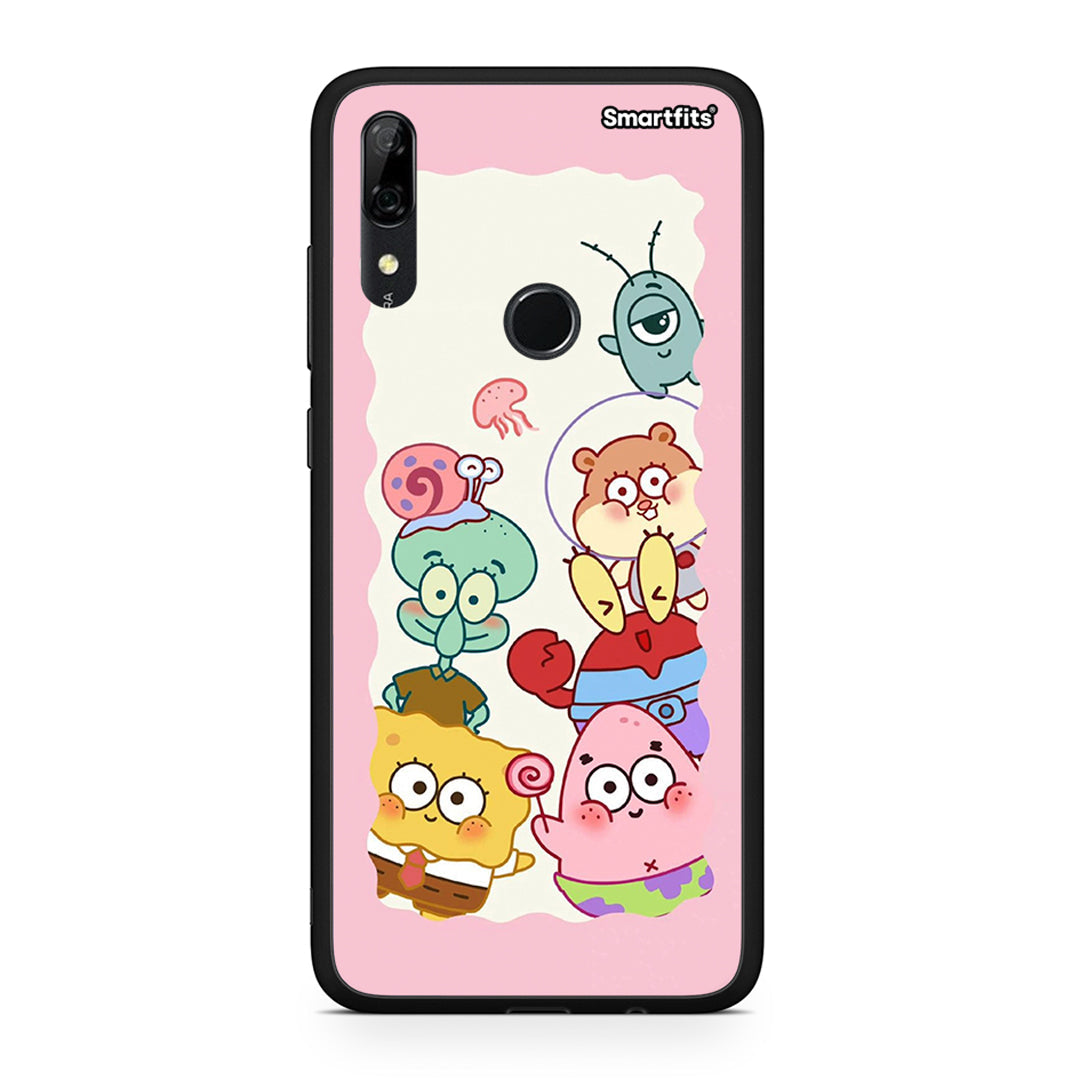 Huawei P Smart Z Cute Companion θήκη από τη Smartfits με σχέδιο στο πίσω μέρος και μαύρο περίβλημα | Smartphone case with colorful back and black bezels by Smartfits