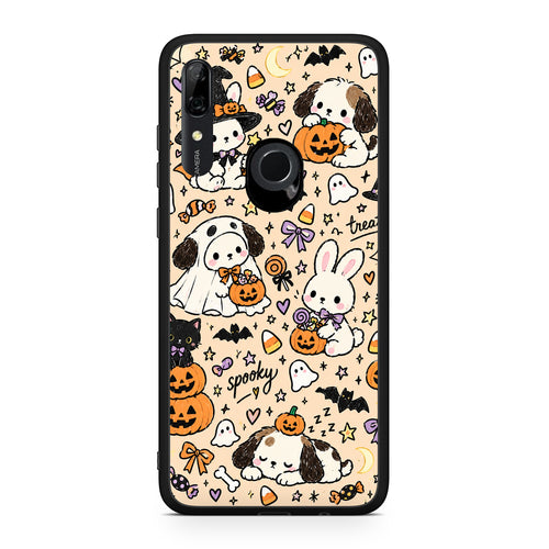 Θήκη Huawei P Smart Z Halloween Puppies and Friends on Cream από τη Smartfits με σχέδιο στο πίσω μέρος και μαύρο περίβλημα | Huawei P Smart Z Halloween Puppies and Friends on Cream case with colorful back and black bezels