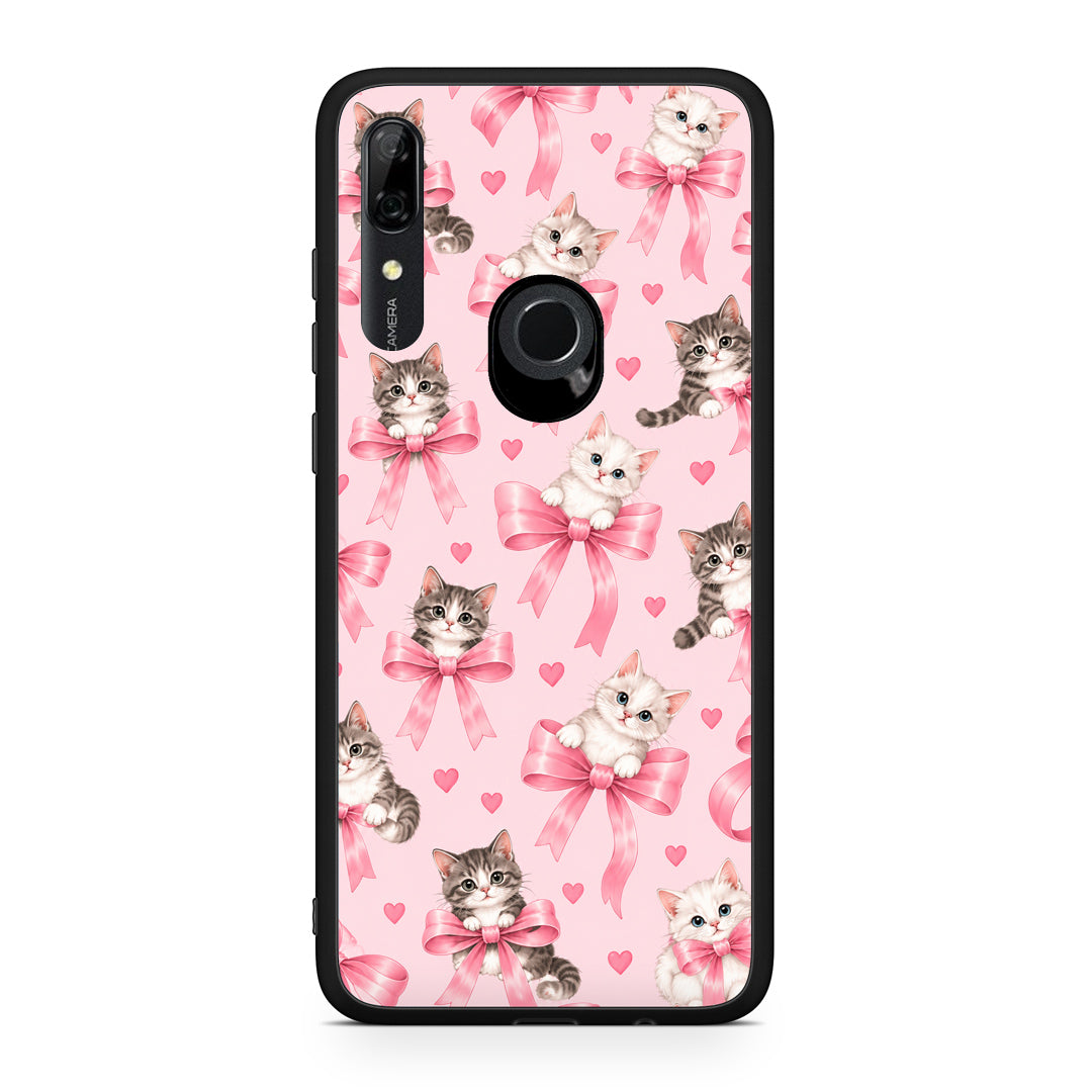 Θήκη Huawei P Smart Z Kittens and Pink Bows on Pink από τη Smartfits με σχέδιο στο πίσω μέρος και μαύρο περίβλημα | Huawei P Smart Z Kittens and Pink Bows on Pink case with colorful back and black bezels