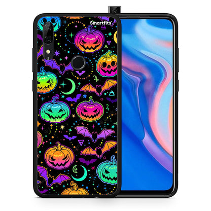 Θήκη Huawei P Smart Z Neon Halloween από τη Smartfits με σχέδιο στο πίσω μέρος και μαύρο περίβλημα | Huawei P Smart Z Neon Halloween case with colorful back and black bezels